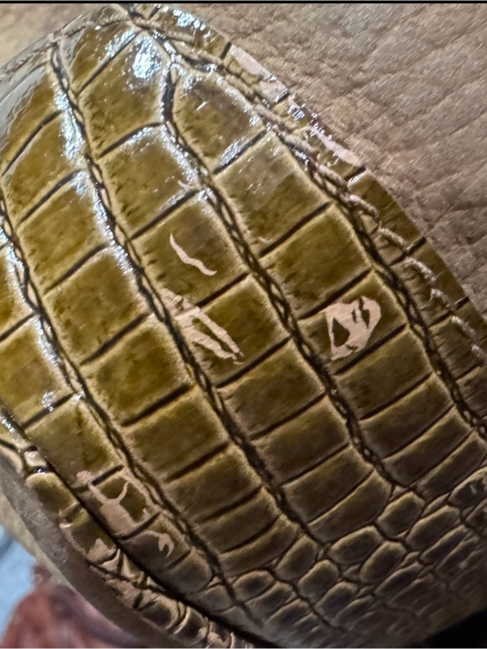Fendi Tan Leather Tote with Croc Trim and Medallion - Picture 13 of 16